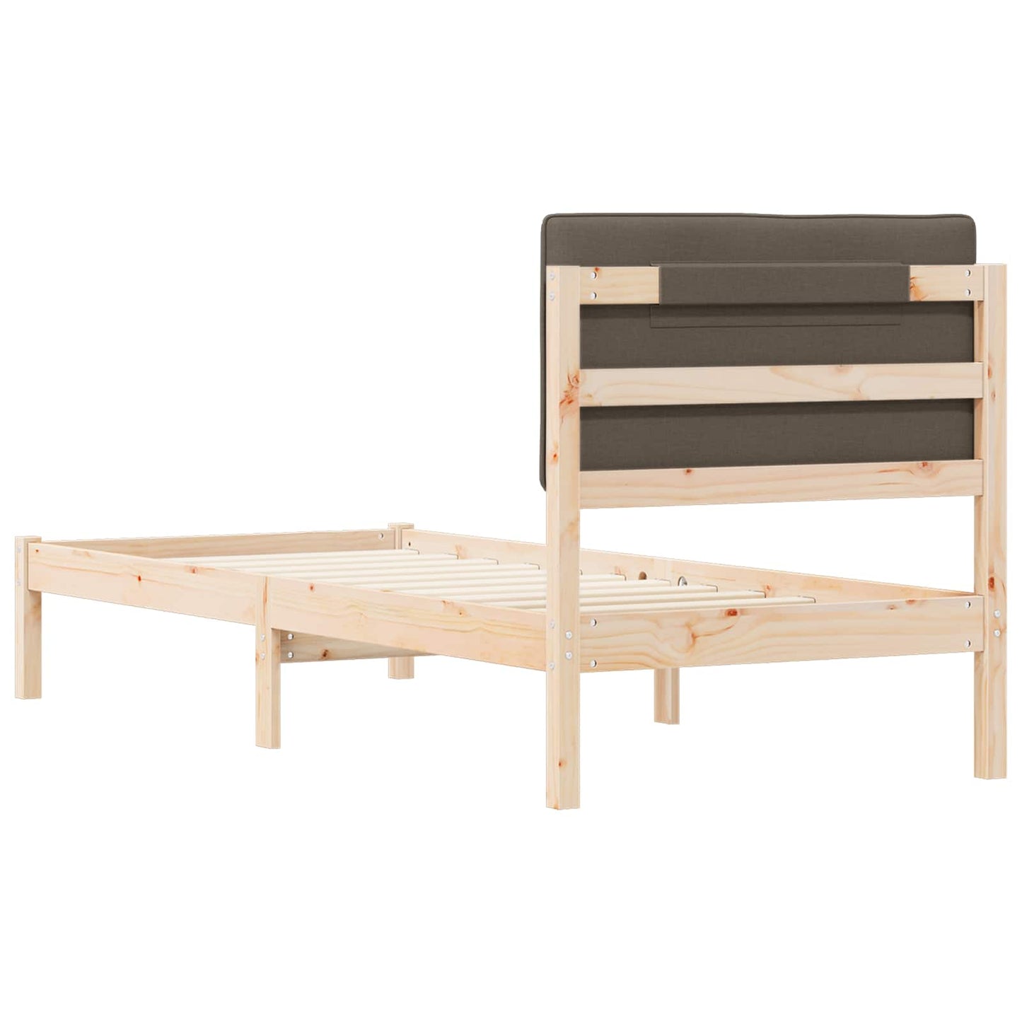 vidaXL Σκελετός Κρεβατιού με Επενδεδυμένο Κεφαλάρι Taupe 80 x 200 cm