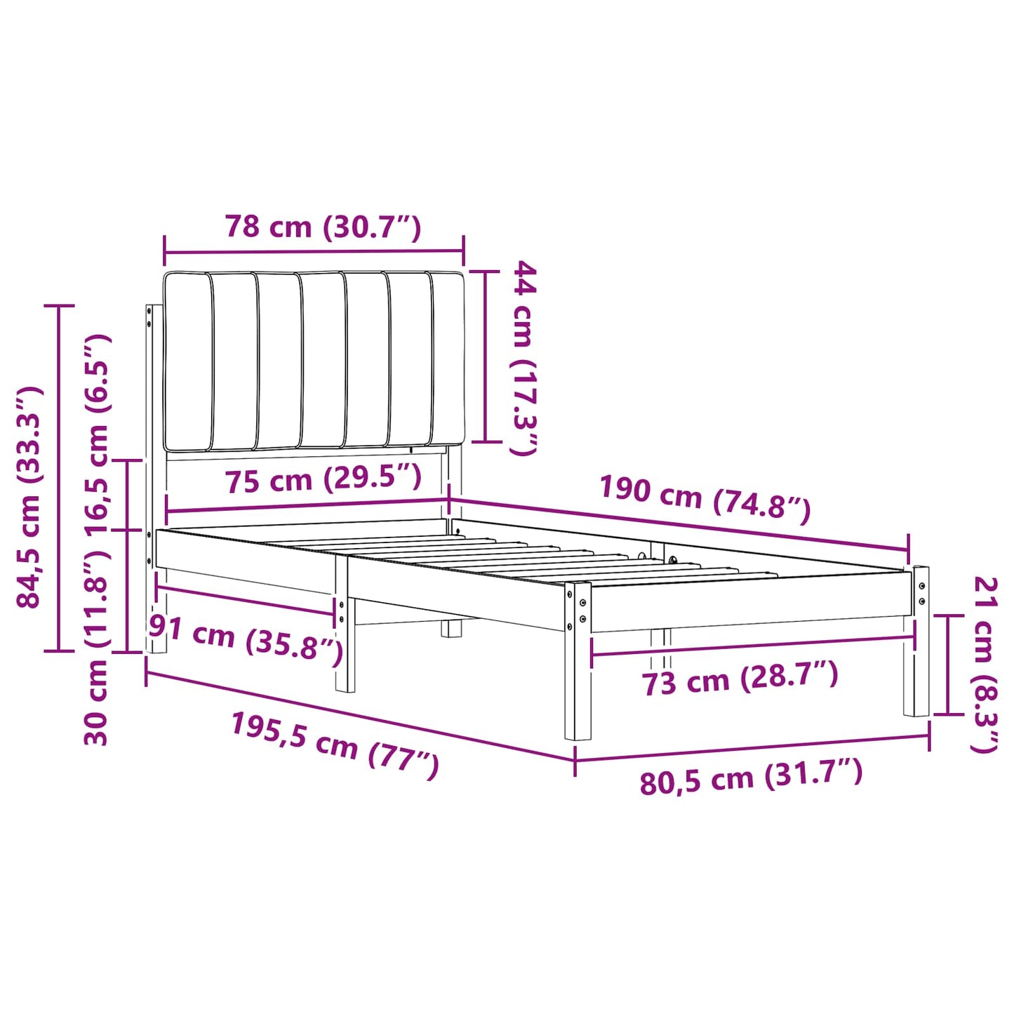 vidaXL Σκελετός Κρεβατιού με Επενδεδυμένο Κεφαλάρι Ανοιχτό γκρι