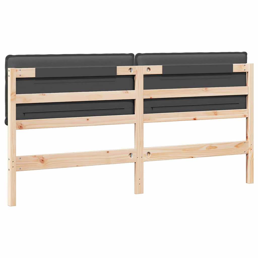 vidaXL Ταπετσαρισμένο κεφαλάρι Φυσικό και Σκούρο Γκρίζο 200 cm