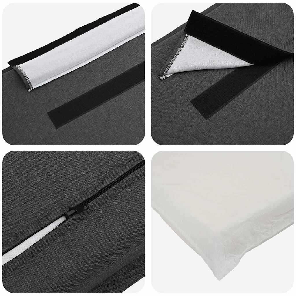 vidaXL Ταπετσαρισμένο κεφαλάρι Φυσικό και Σκούρο Γκρίζο 160 cm