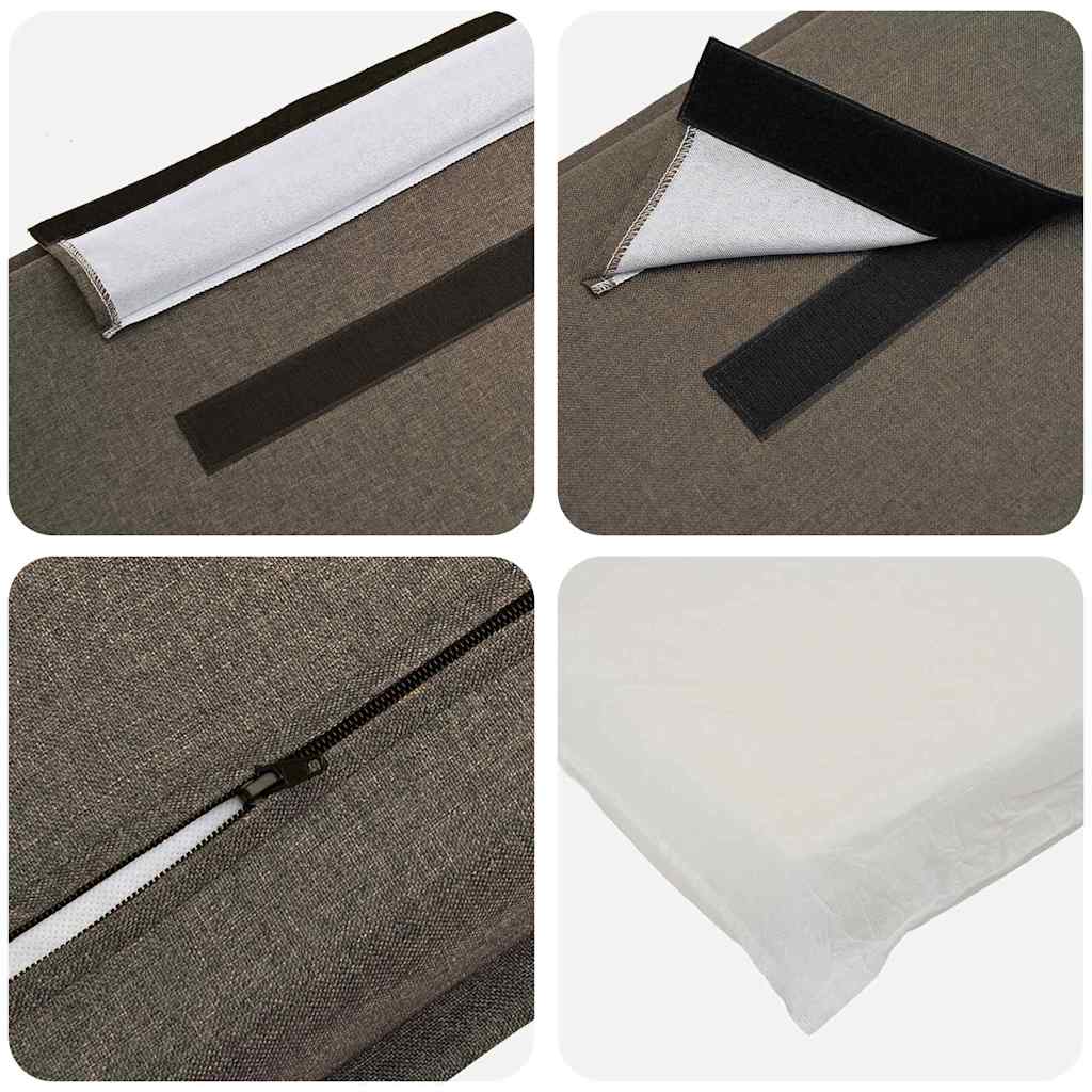 vidaXL Ταπετσαρισμένο κεφαλάρι Φυσικό και Ανοιχτό Γκρι 140 cm