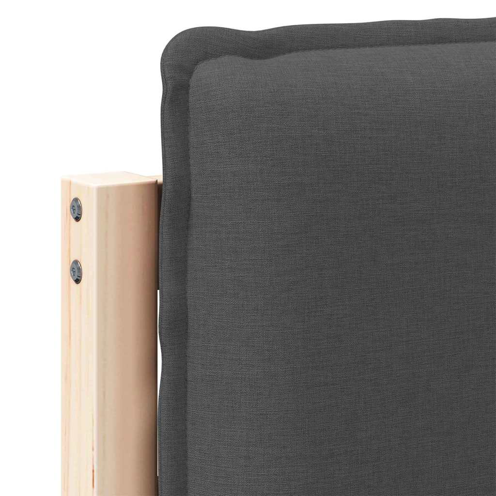 vidaXL Ταπετσαρισμένο κεφαλάρι Φυσικό και Σκούρο Γκρίζο 135 cm