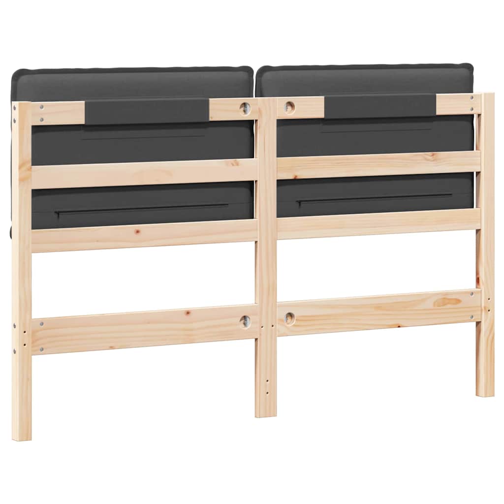 vidaXL Ταπετσαρισμένο κεφαλάρι Φυσικό και Σκούρο Γκρίζο 120 cm