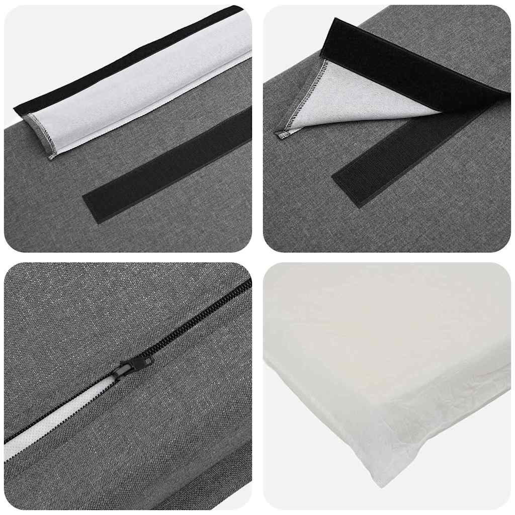 vidaXL Ταπετσαρισμένο κεφαλάρι Φυσικό και Ανοιχτό Γκρι 100 cm