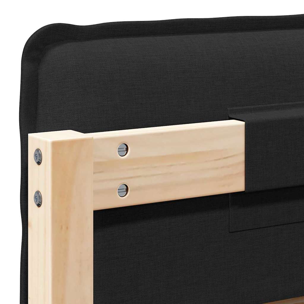 vidaXL Ταπετσαρισμένο κεφαλάρι με κεφαλάρι Φυσικό και Μαύρο 80 cm