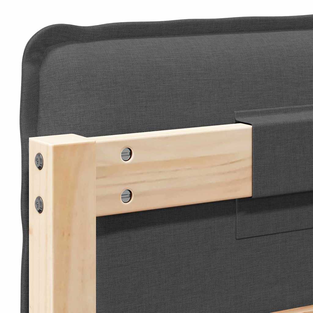 vidaXL Ταπετσαρισμένο κεφαλάρι Φυσικό και Σκούρο Γκρίζο 75 cm