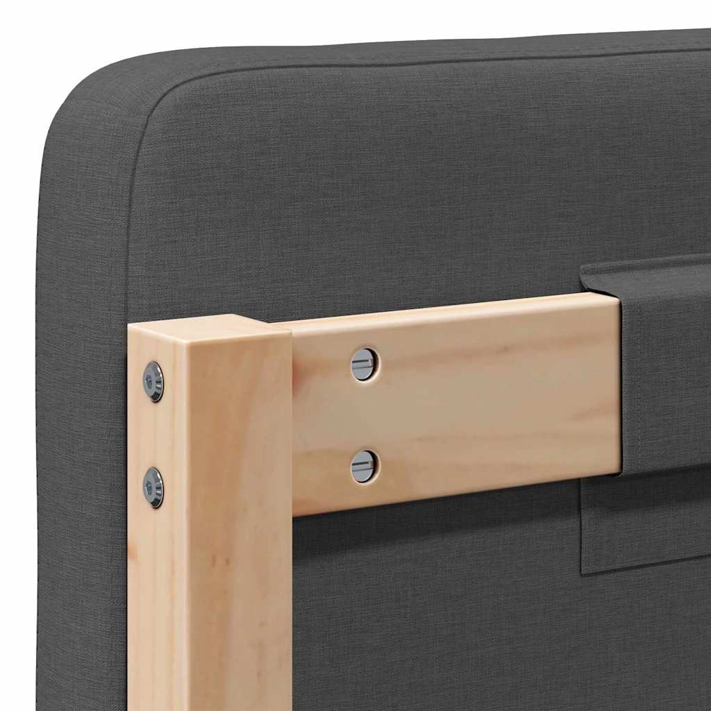 vidaXL Ταπετσαρισμένο κεφαλάρι με κεφαλάρι Καφέ και Σκούρο Γκρι 200 cm