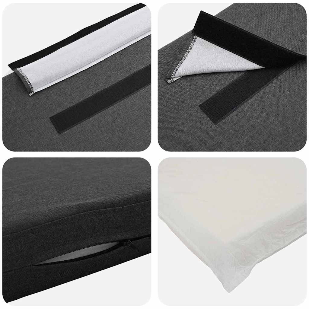 vidaXL Ταπετσαρισμένο κεφαλάρι με κεφαλάρι Καφέ και Σκούρο Γκρι 140 cm