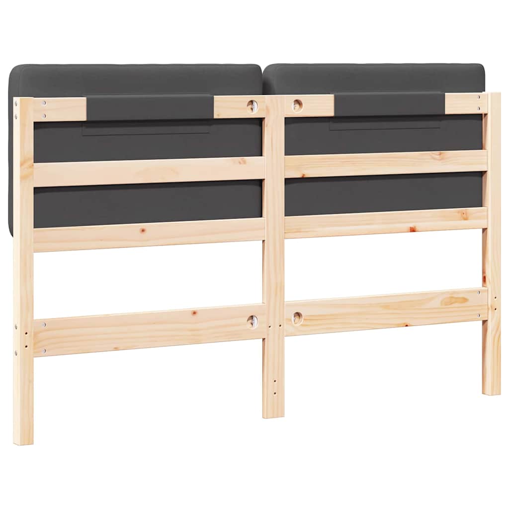 vidaXL Ταπετσαρισμένο κεφαλάρι με κεφαλάρι Καφέ και Σκούρο Γκρι 120 cm