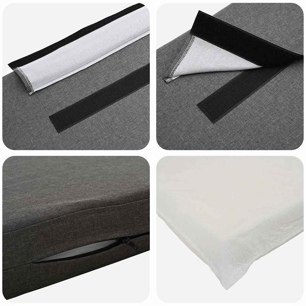 vidaXL Ταπετσαρισμένο κεφαλάρι Λευκό και Ανοιχτό Γκρι 80 cm