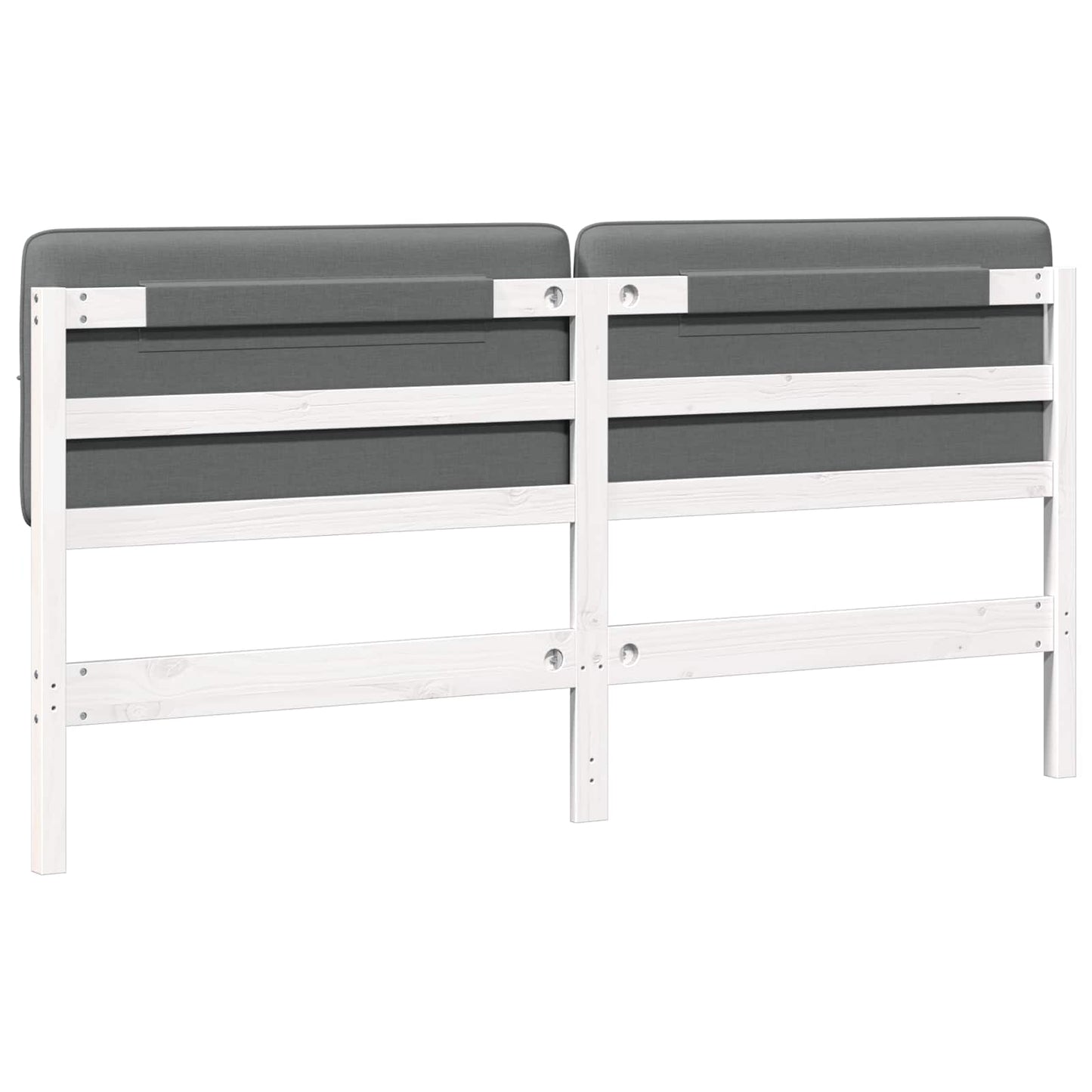 vidaXL Ταπετσαρισμένο κεφαλάρι Λευκό και Ανοιχτό Γκρι 200 cm