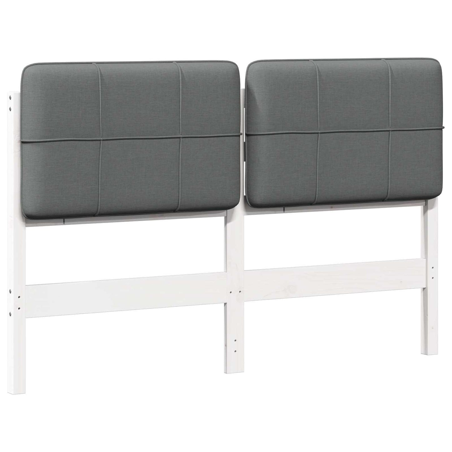 vidaXL Ταπετσαρισμένο κεφαλάρι Λευκό και Ανοιχτό Γκρι 140 cm