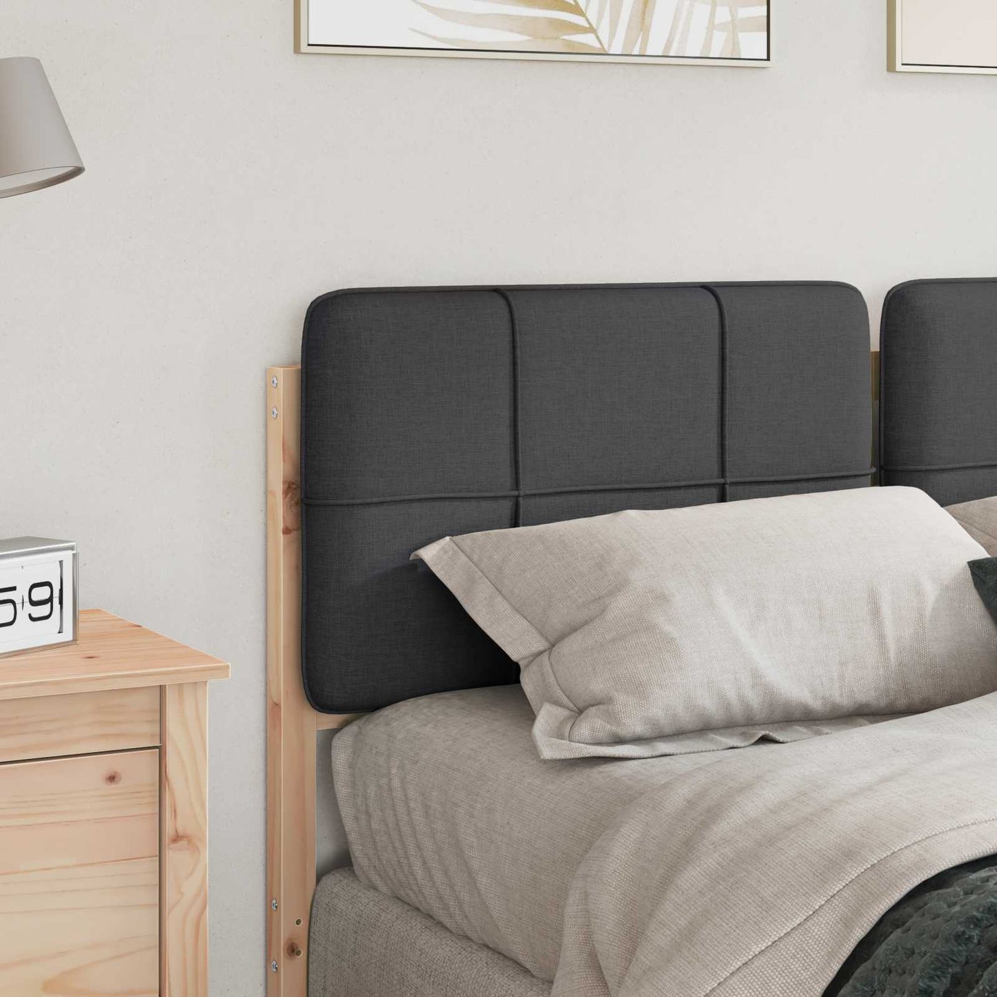 vidaXL Ταπετσαρισμένο κεφαλάρι με κεφαλάρι Καφέ και Σκούρο Γκρι 120 cm