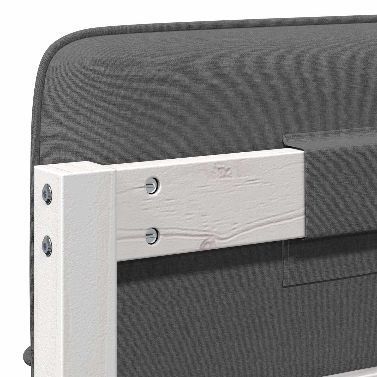 vidaXL Ταπετσαρισμένο κεφαλάρι Λευκό και Ανοιχτό Γκρι 90 cm