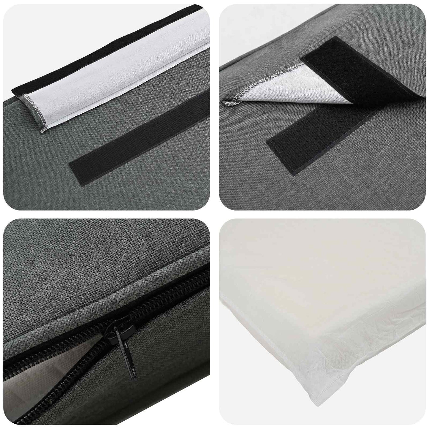 vidaXL Ταπετσαρισμένο κεφαλάρι Λευκό και Ανοιχτό Γκρι 75 cm