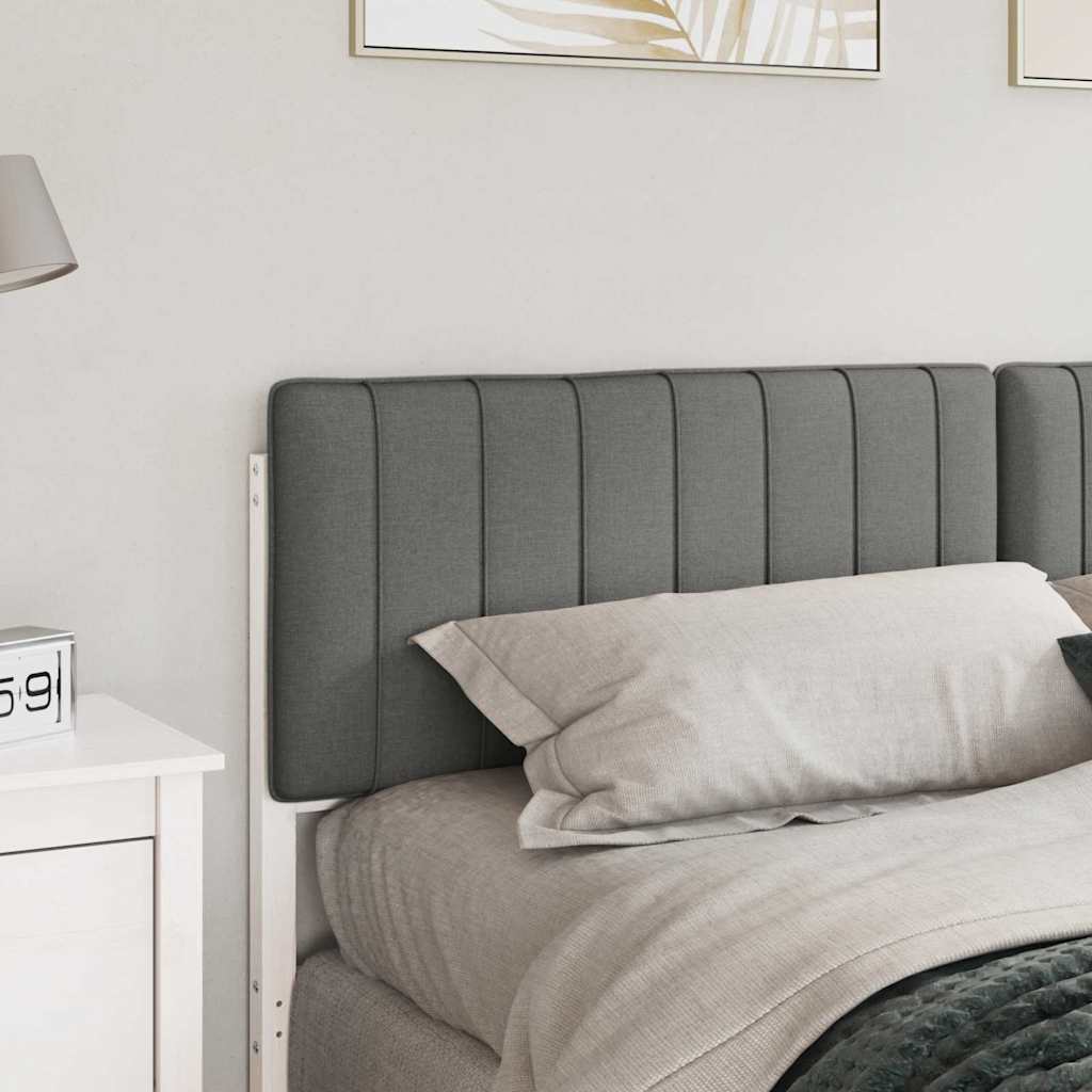vidaXL Ταπετσαρισμένο κεφαλάρι Λευκό και Ανοιχτό Γκρι 200 cm