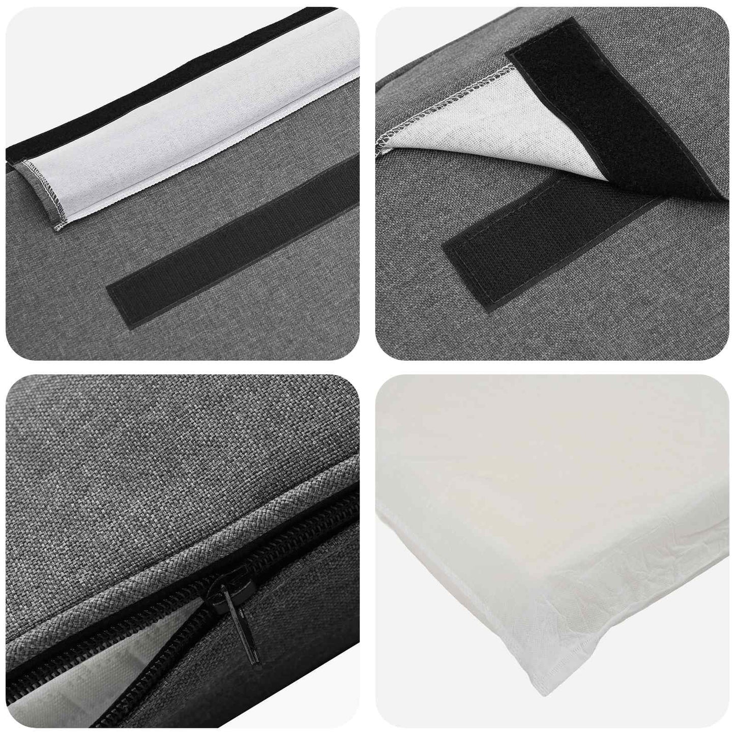 vidaXL Ταπετσαρισμένο κεφαλάρι Λευκό και Ανοιχτό Γκρι 150 cm