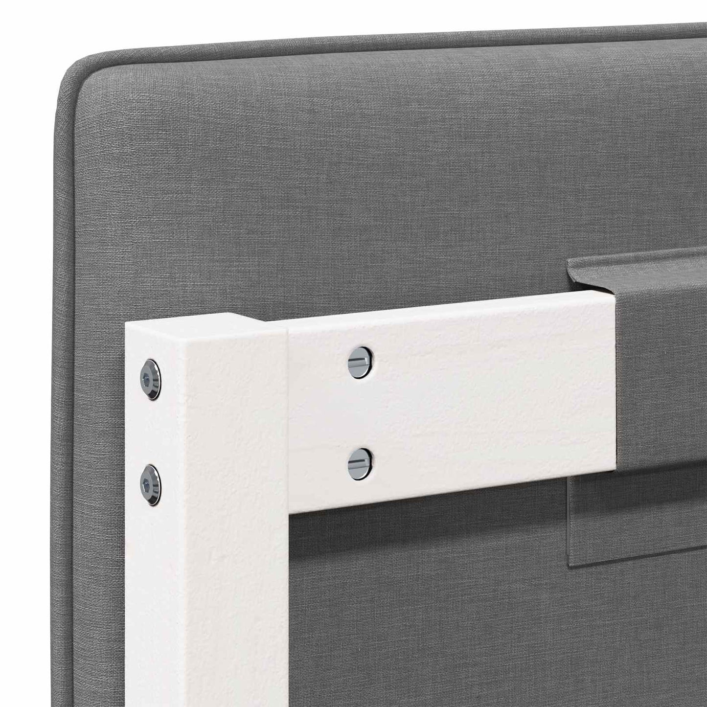 vidaXL Ταπετσαρισμένο κεφαλάρι Λευκό και Ανοιχτό Γκρι 100 cm