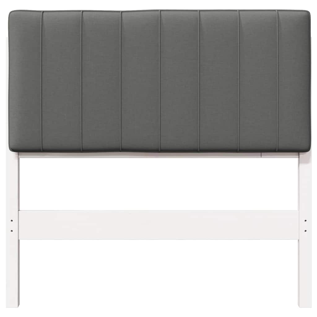 vidaXL Ταπετσαρισμένο κεφαλάρι Λευκό και Ανοιχτό Γκρι 90 cm