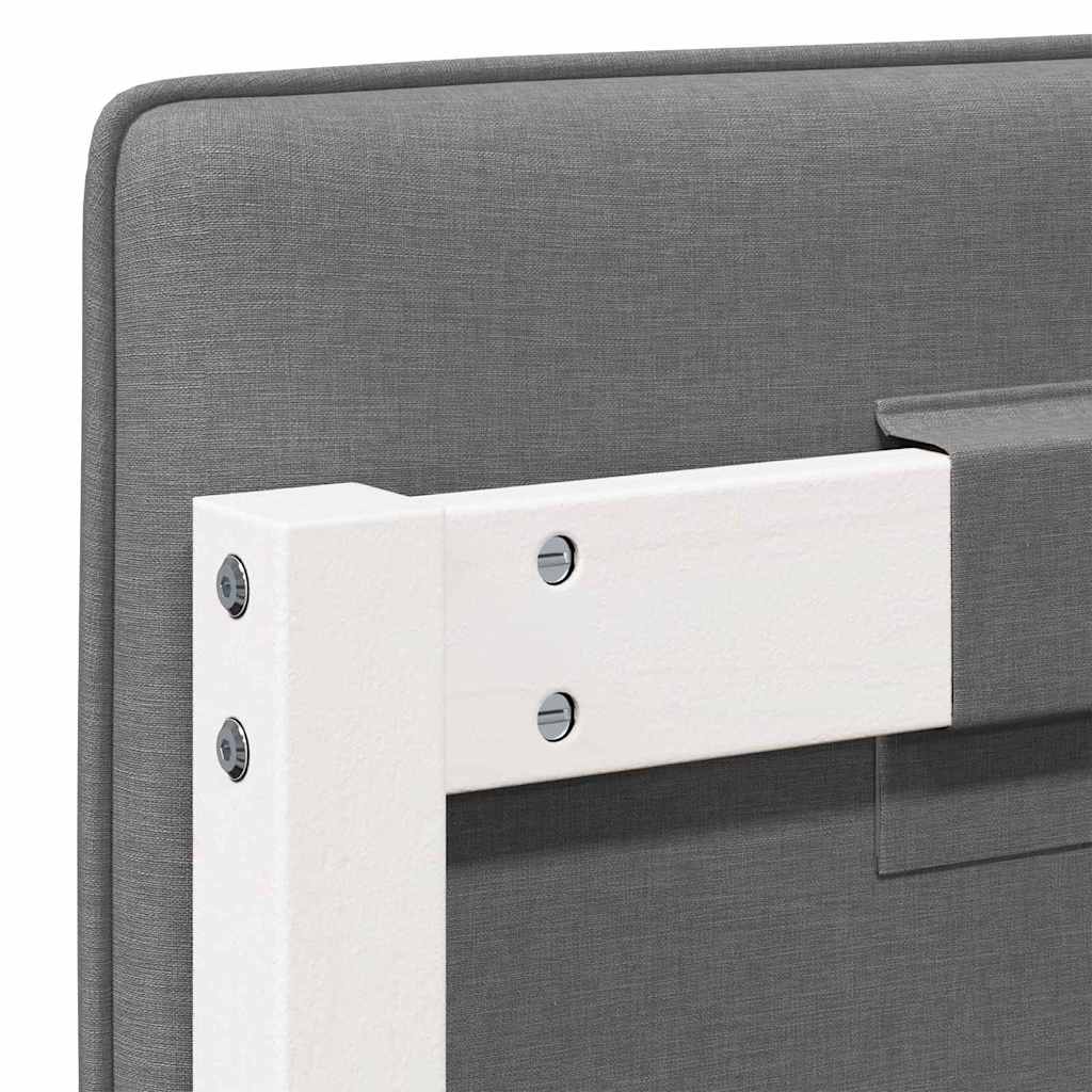 vidaXL Ταπετσαρισμένο κεφαλάρι Λευκό και Ανοιχτό Γκρι 80 cm