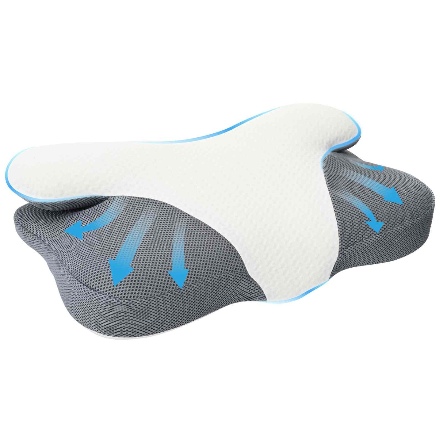 vidaXL Μαξιλάρι λαιμού Λευκός Αφρός Μνήμης 57 x 36 x 13 εκ