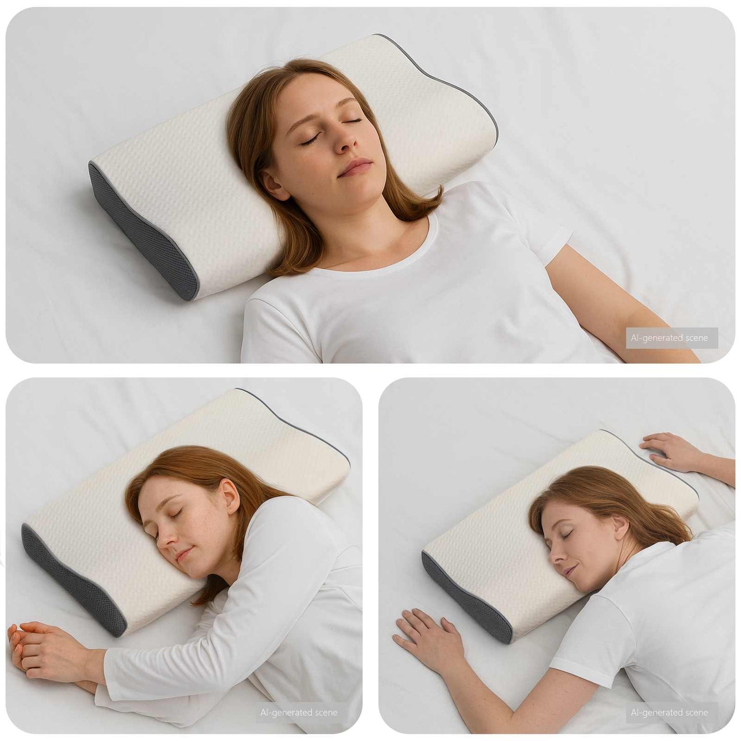 vidaXL Μαξιλάρι λαιμού Λευκό Αφρός Μνήμης 59 x 34,5 x 12 εκ