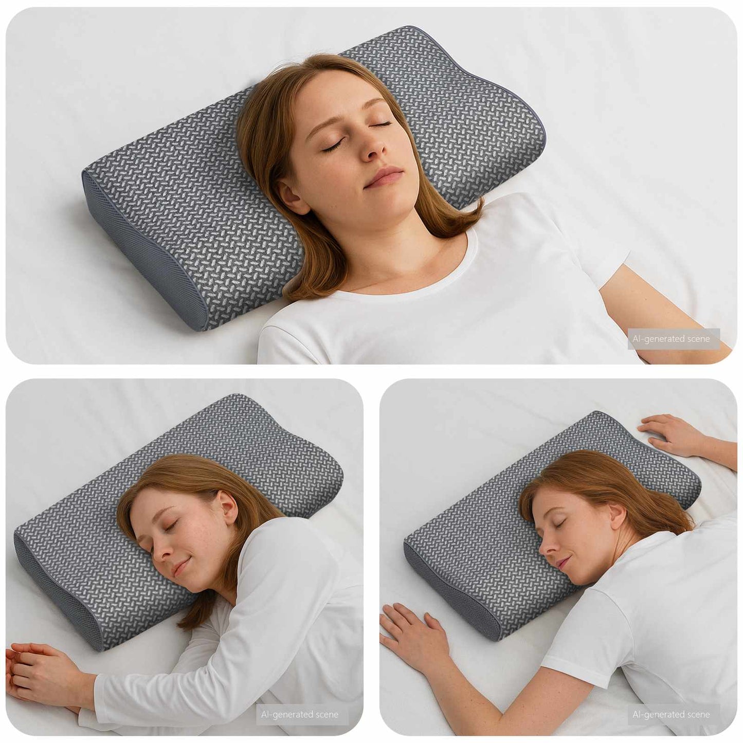 vidaXL Μαξιλάρι λαιμού Γκρι Αφρός Μνήμης 59 x 34 x 12 εκ