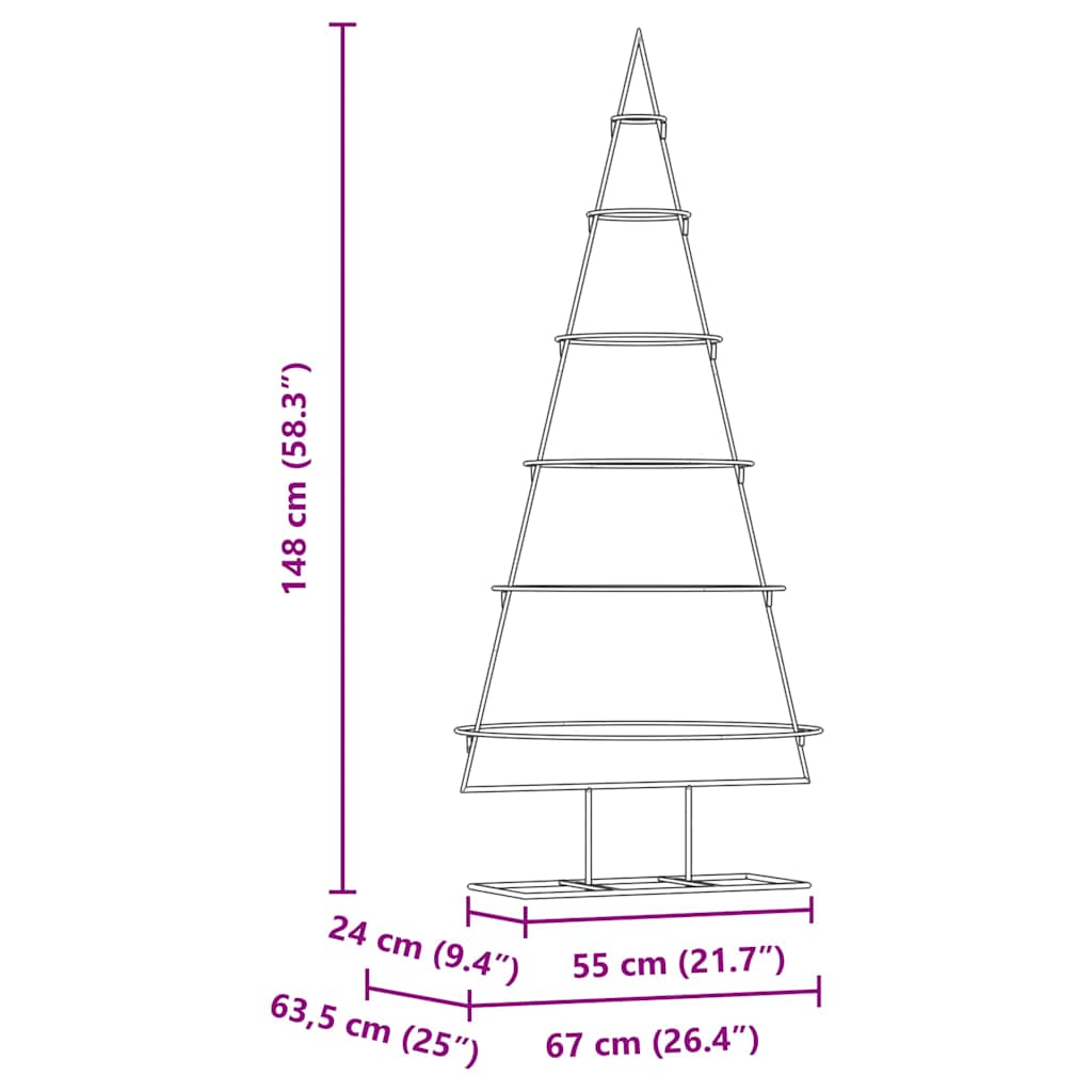 vidaXL Μεταλλικό χριστουγεννιάτικο δέντρο με βάση Χρυσό 150 cm