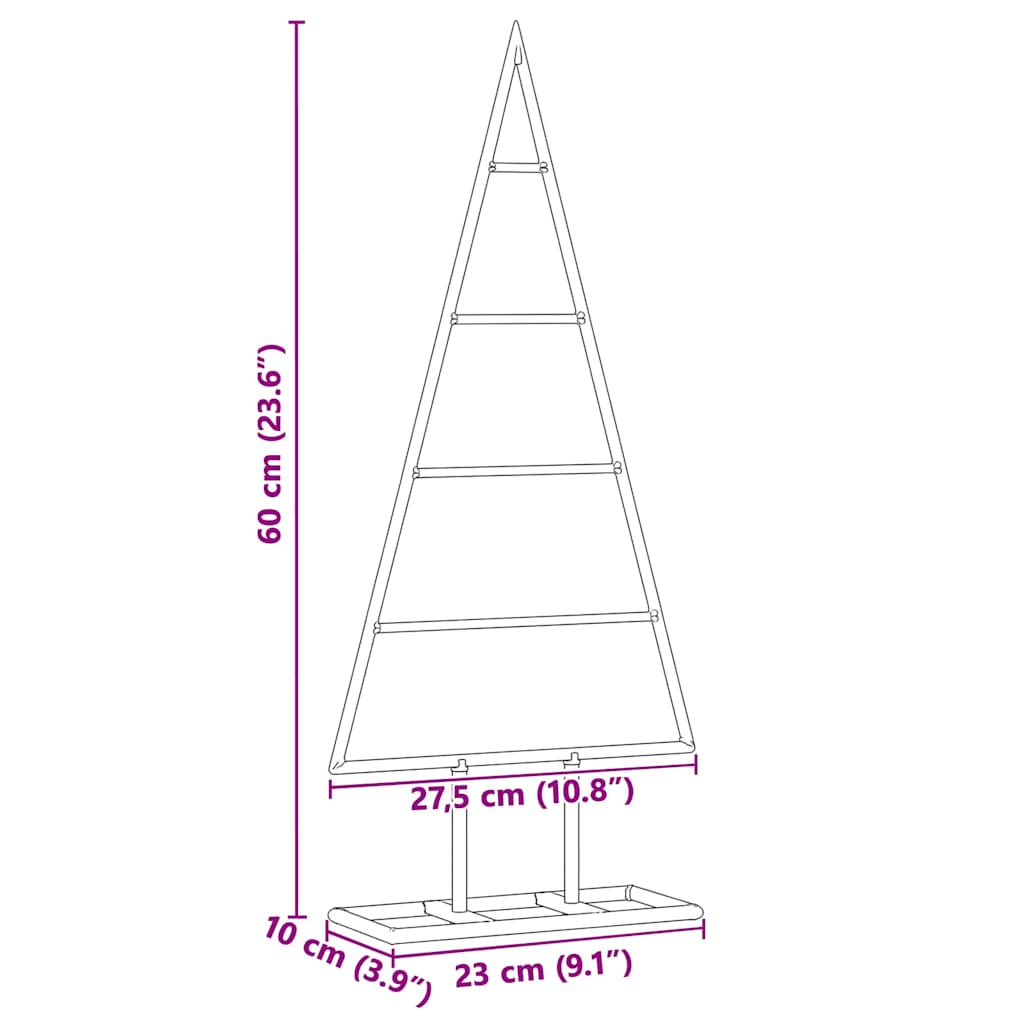vidaXL Μεταλλικό χριστουγεννιάτικο δέντρο με βάση Χρυσό 60 cm
