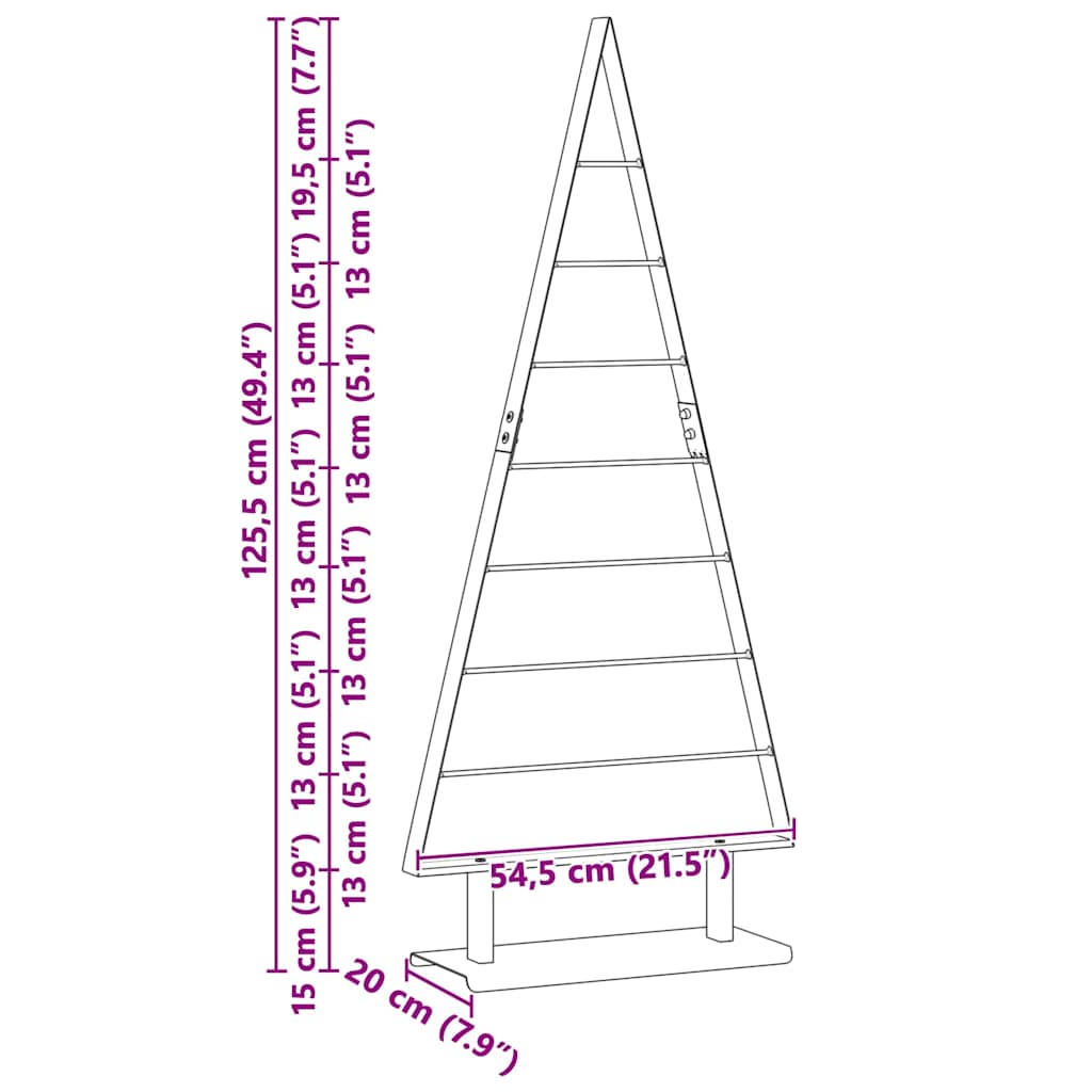 vidaXL Μεταλλικό χριστουγεννιάτικο δέντρο με βάση Μαύρο 125 cm Ατσάλι