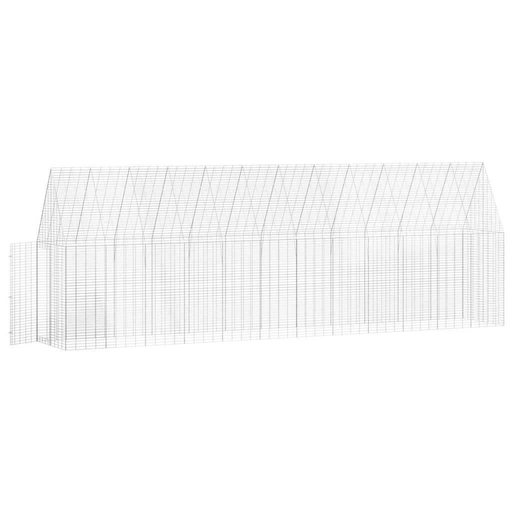 vidaXL Κλουβί για κότες 2 pcs Ασημί 600 x 100 x 210 εκ.