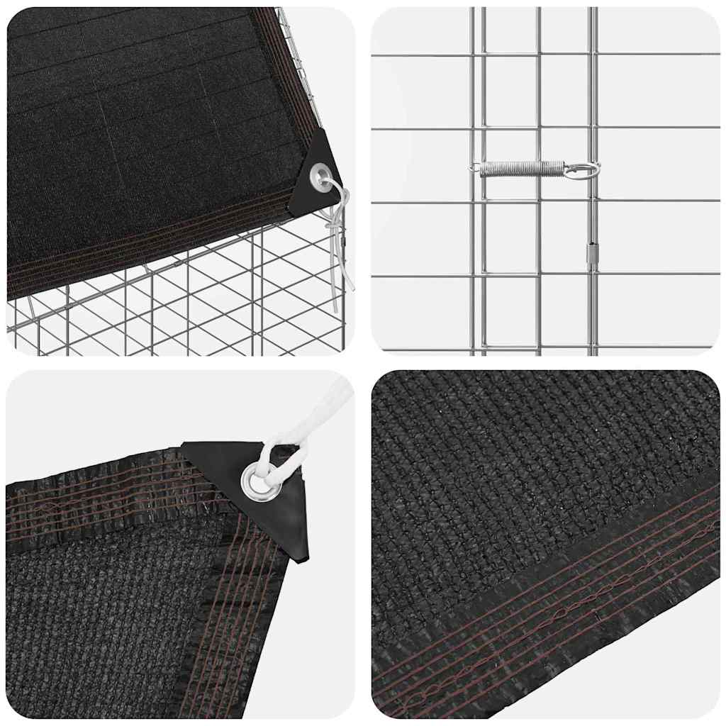 vidaXL Κλουβί για κότες 2 pcs Ασημί 600 x 100 x 210 εκ.