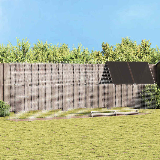 vidaXL Κλουβί για κότες 2 pcs Ασημί 600 x 100 x 210 εκ.