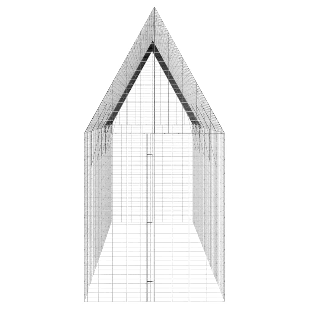 vidaXL Κλουβί για κότες 2 pcs Ασημί 600 x 100 x 210 εκ.