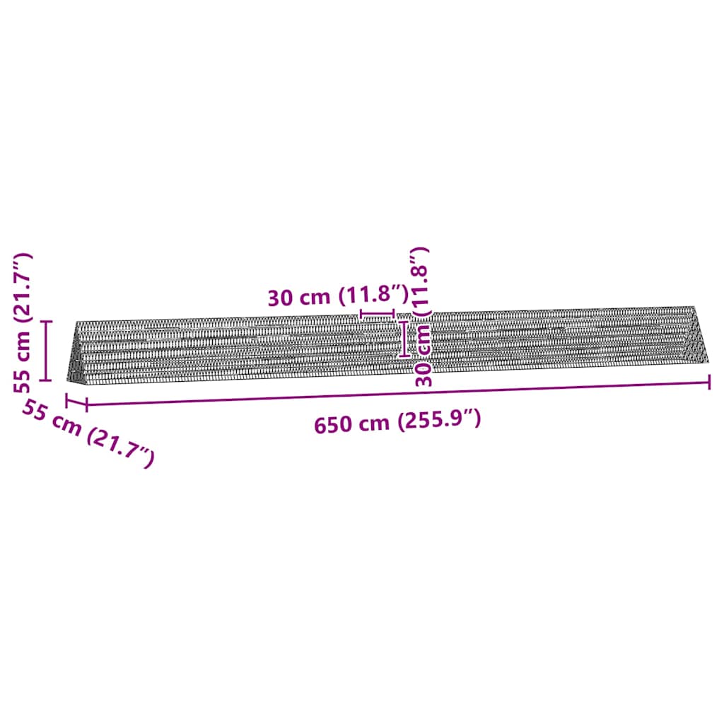 vidaXL Κλουβί για κότες Ασημί 650 x 55 x 55 εκ. Επικαλυμμένος Χάλυβας