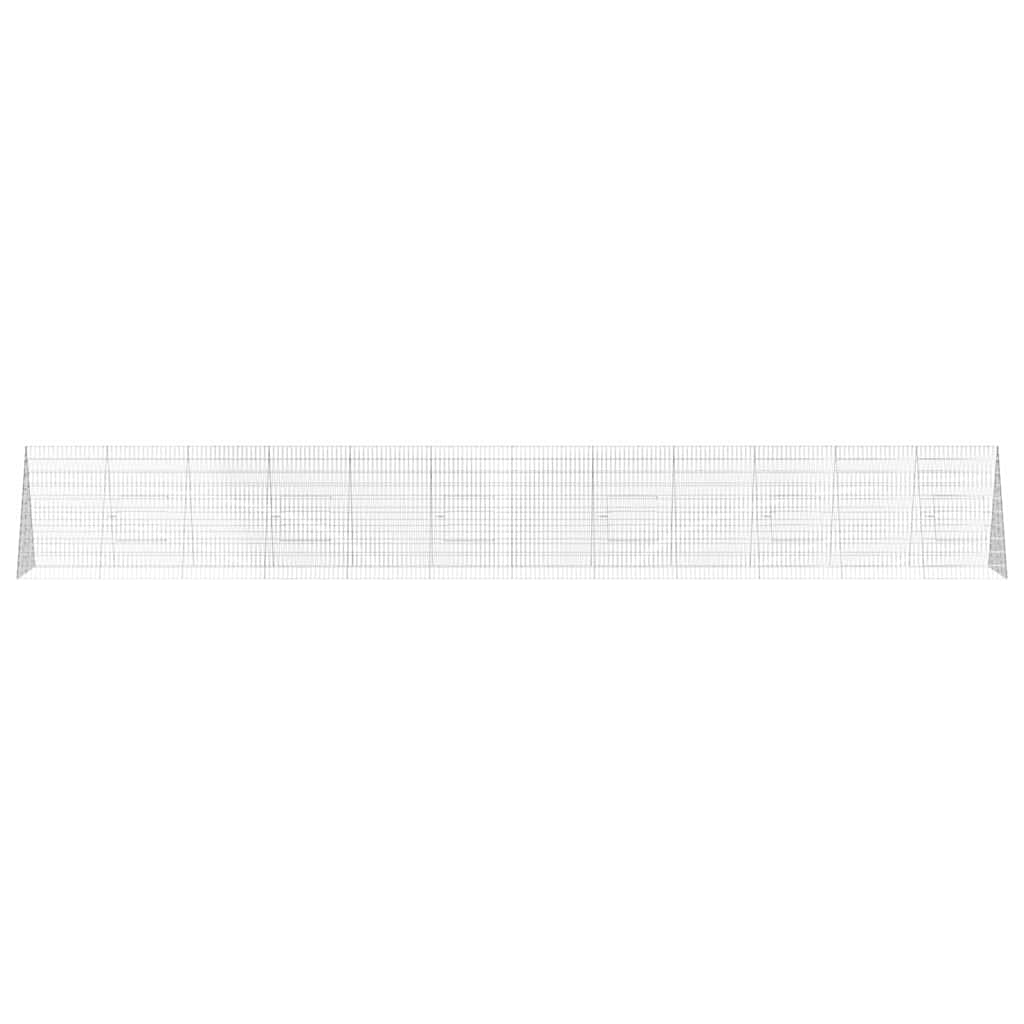 vidaXL Κλουβί για κότες Ασημί 650 x 100 x 85 εκ. Επικαλυμμένος Χάλυβας