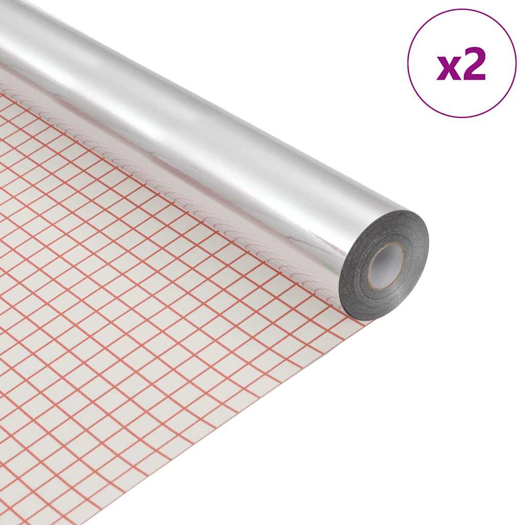 vidaXL Αυτοκολλητική μεμβράνη καθρέφτη 45 x 100 εκ 2 τεμ. Ασημί PET
