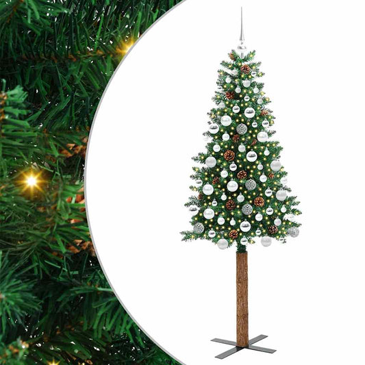 vidaXL Λεπτό Χριστουγεννιάτικο Δέντρο με 300 LED Πράσινο 180 cm