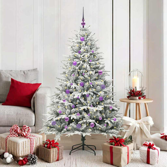 vidaXL Τεχνητό Χριστουγεννιάτικο Δέντρο με Φώτα και Σετ Μπάλες Πράσινο