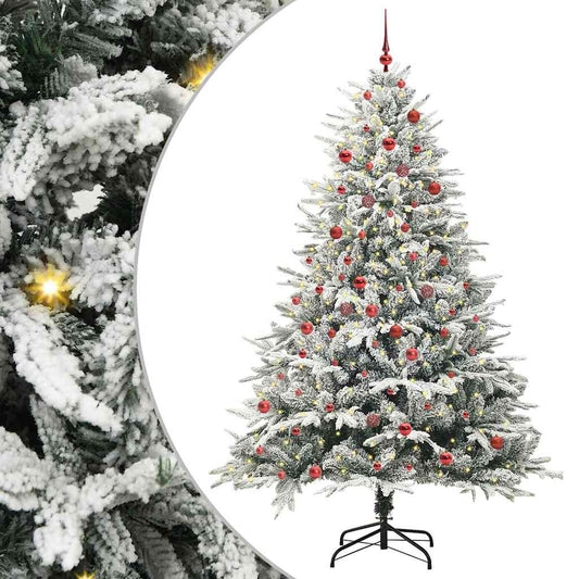 vidaXL Τεχνητό Χριστουγεννιάτικο Δέντρο με Φωτισμό και Σετ Μπαλών