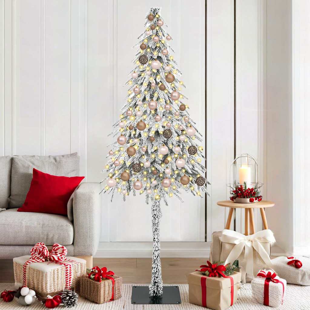 vidaXL Χριστουγεννιάτικο Δέντρο με 300 LED Λευκό 180 cm ΠΕ και Ατσάλι