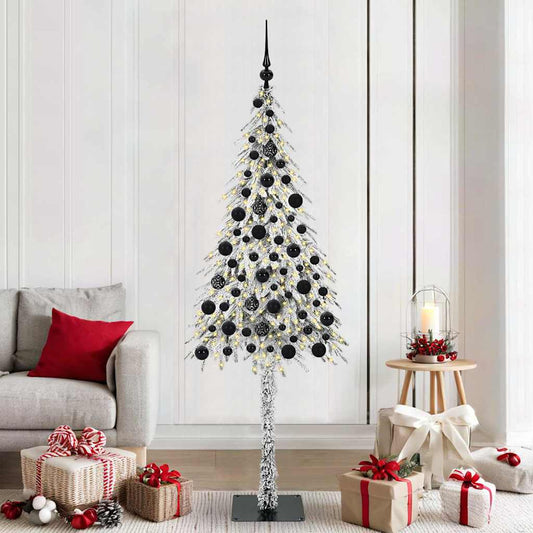 vidaXL Χριστουγεννιάτικο Δέντρο με 300 LED Λευκό 180 cm ΠΕ και Ατσάλι