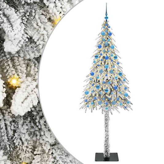 vidaXL Χριστουγεννιάτικο Δέντρο με 300 LED Λευκό 210 cm ΠΕ και Ατσάλι