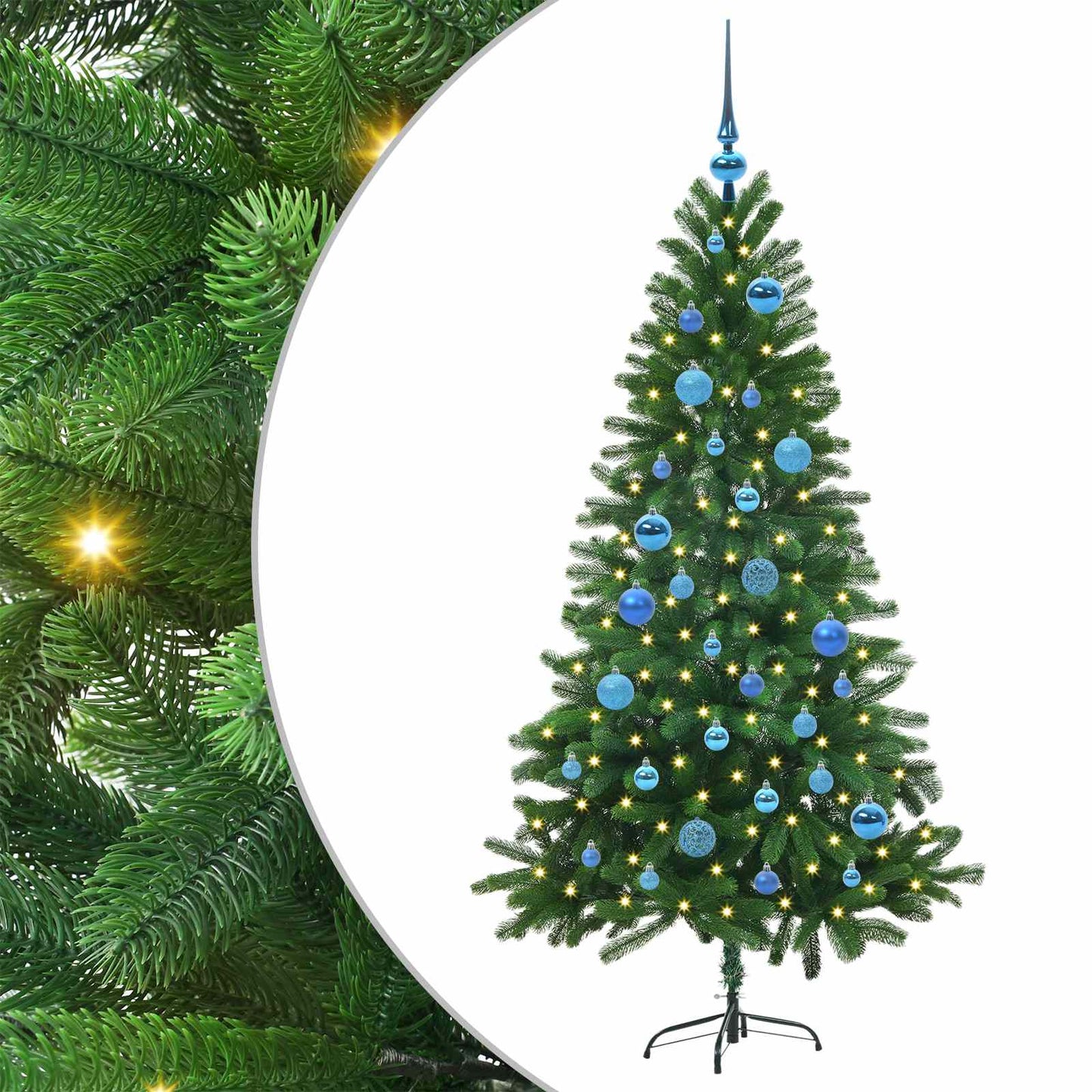 vidaXL Χριστουγεννιάτικο Δέντρο με 150 LED με βάση Πράσινο 150 cm PE