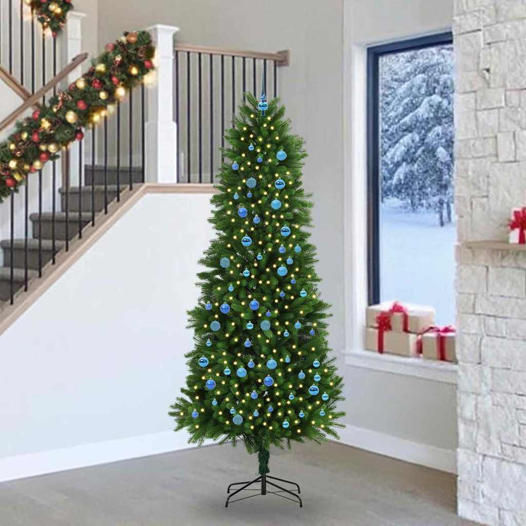vidaXL Χριστουγεννιάτικο Δέντρο με 300 LED με βάση Πράσινο 240 cm PE