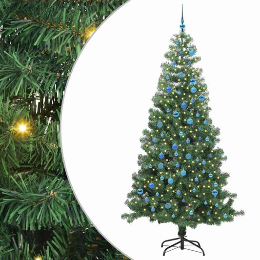 vidaXL Χριστουγεννιάτικο Δέντρο με 300 LED με βάση Πράσινο 240 cm PVC