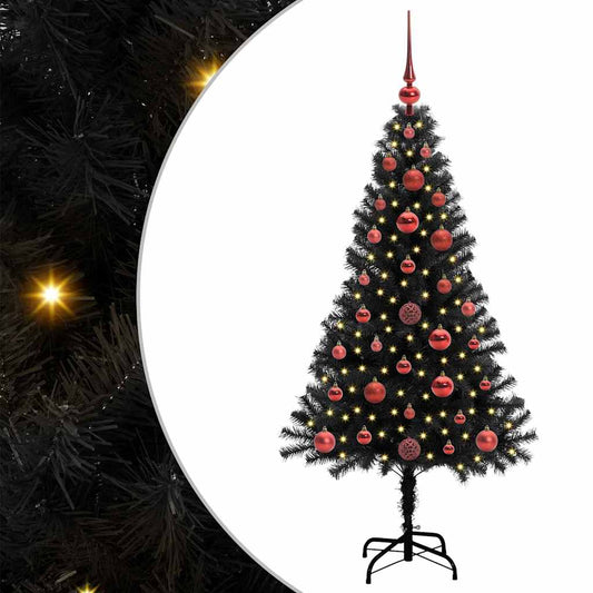 vidaXL Χριστουγεννιάτικο Δέντρο με 150 LED με βάση Μαύρο 120 cm PVC