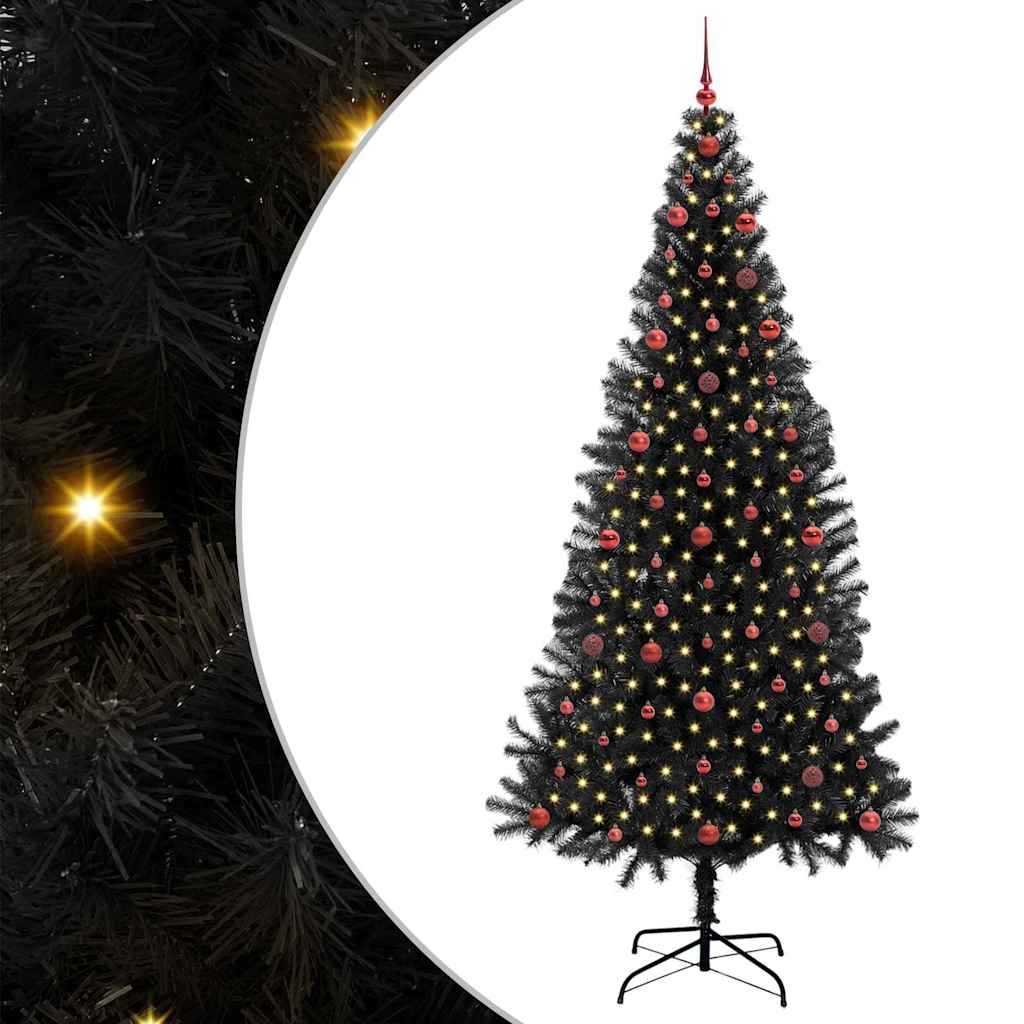 vidaXL Χριστουγεννιάτικο Δέντρο Μαύρο 240 cm PVC