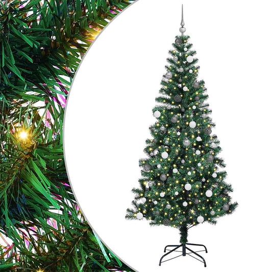 vidaXL ΤεχνητόΧριστουγεννιάτικοΔέντρο με 300 LED Πράσινο 240cm PVC