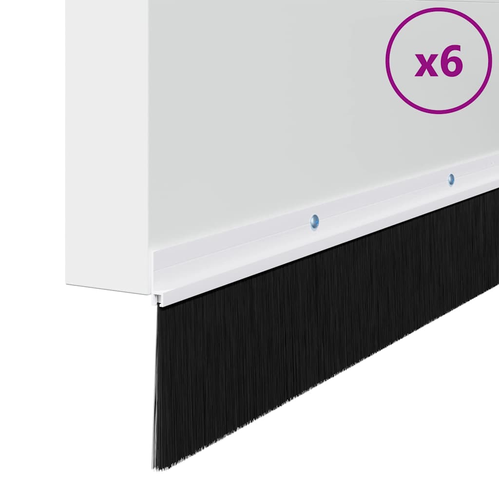 vidaXL Σφραγίδες πόρτας με βούρτσες που προσαρτώνται 6 pcs Λευκό